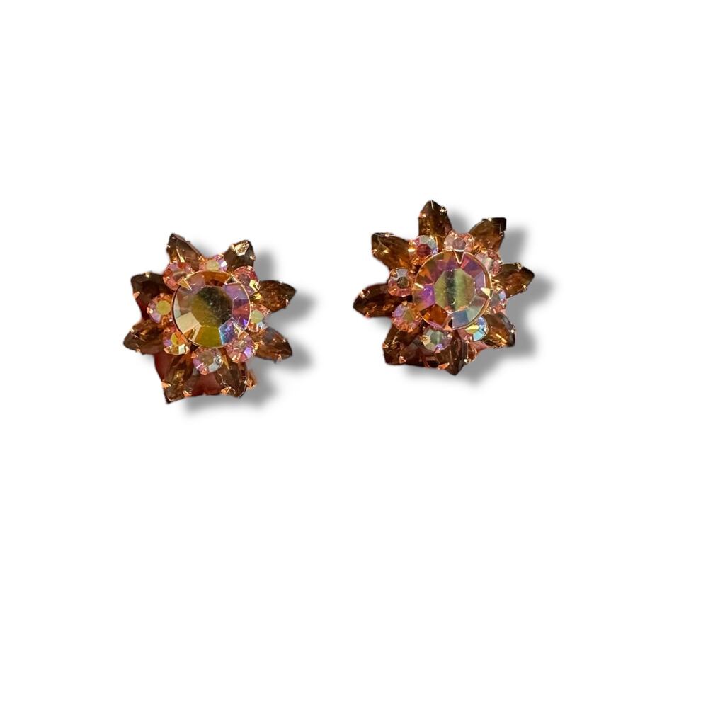 Beau Jewels Vintage AB Clip on Earrings